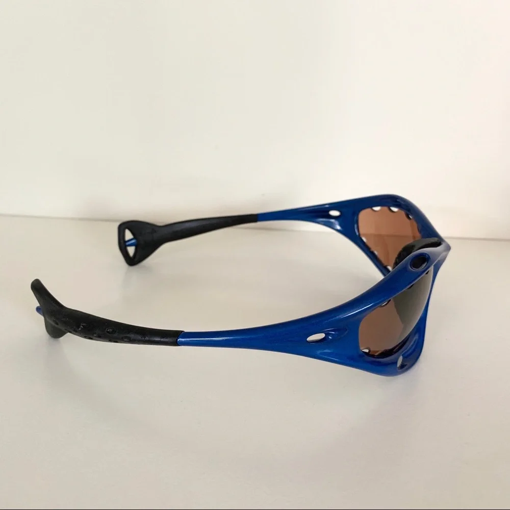 Vintage Oakley OG Pro racing jacket sunglasses in blue